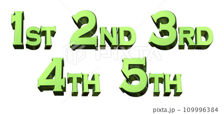 3DCG文字［1st/2nd/3rd/4th/5th］グリーン,緑 109996384