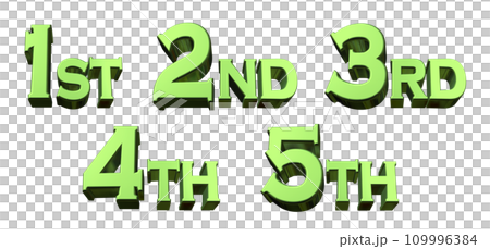 3DCG文字［1st/2nd/3rd/4th/5th］グリーン,緑 109996384