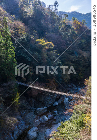 秘境の秋の五家荘紅葉風景 109996545