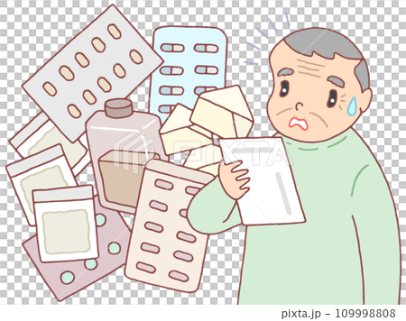 医療問題のイラスト - 薬の出し過ぎ・多剤大量処方 109998808