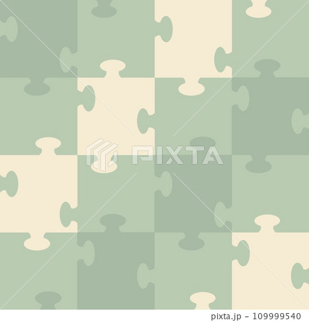 【シームレス】くすみ系カラーのパズルのパターンイラスト 109999540