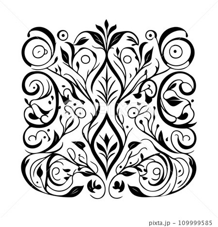 ornament batik royal design Icon hand draw black logo symbol perfect. 109999585