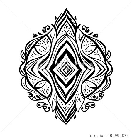 Diamond pattern ornament batik design element illustration black 109999875