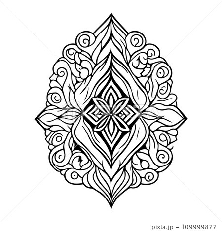 Diamond pattern ornament batik design element illustration black Diamond pattern ornament batik design element illustration black 109999877