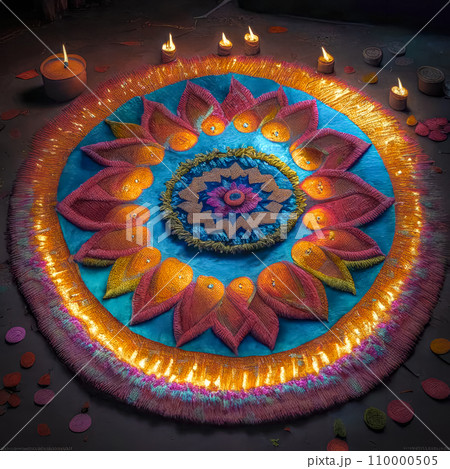 Diwali symbols, festival of light and truth....のイラスト素材 [110000505] - PIXTA