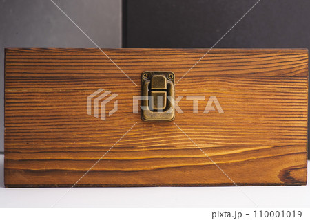 wooden box treasure chest. isolated wooden box treasure chest. isolated 110001019