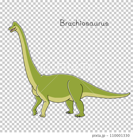 可愛的恐龍腕龍,側身微笑 可愛的恐龍腕龍,側身微笑 110001330