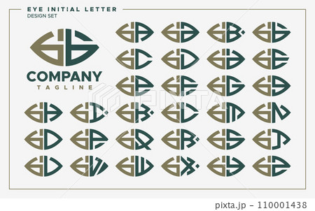 Luxury eye or leaf shape lowercase letter B BB logo design set Luxury eye or leaf shape lowercase letter B BB logo design set 110001438