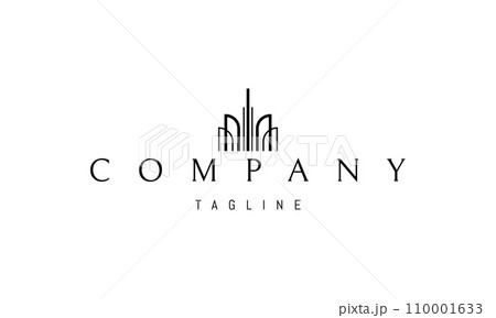 Vector logo with an abstract image of a palace in a linear style. 110001633