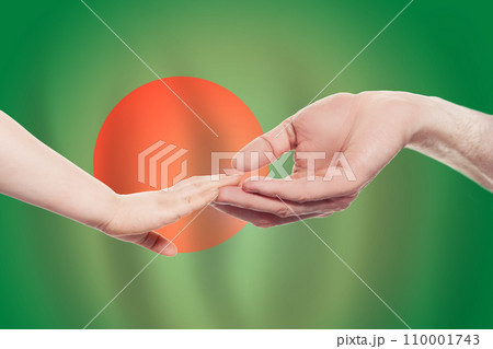 Bangladesh baby and parent hands on the background of flag of Bangladesh Help Bangladesh baby and parent hands on the background of flag of Bangladesh Help 110001743
