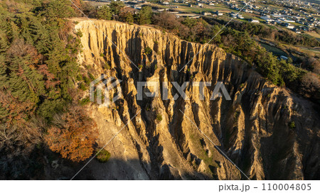 【徳島県阿波市】阿波の土柱　波濤嶽【空撮】 110004805