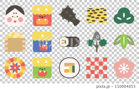 Cute Setsubun illustration icon set (borderless color) Cute Setsubun illustration icon set (borderless color) 110004853