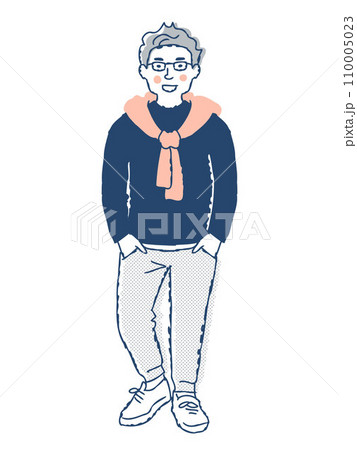 笑顔の若い男性　全身　fo-28 110005023