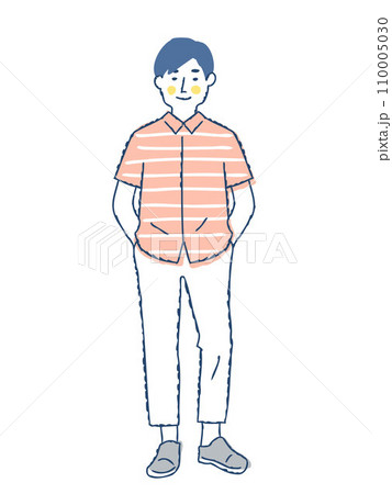 笑顔の若い男性　全身　fo-26 110005030