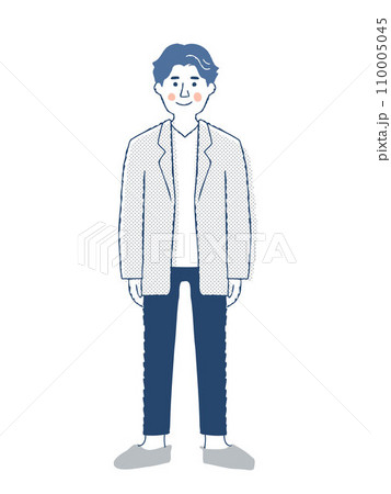 笑顔の若い男性　全身　fo-12 110005045