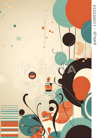 Colorful simple decoration illustration for party, birthday, baby shower, bridal shower, graduation, business event, grand opening, anniversary, holiday invitation draft and greetings card template. 110005054