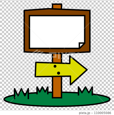 Illustration of a wooden signboard guiding directions Illustration of a wooden signboard guiding directions 110005086