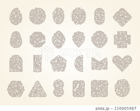 Fingerprints. Biometric security protection recent vector thumbprints templates Fingerprints. Biometric security protection recent vector thumbprints templates 110005987