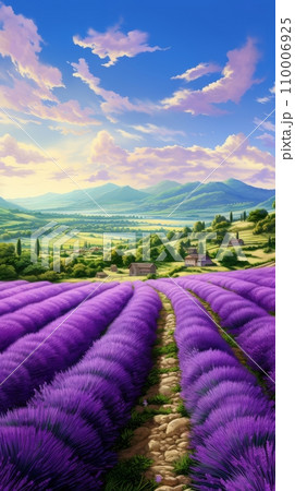 Blooming fields of purple lavender Blooming fields of purple lavender 110006925