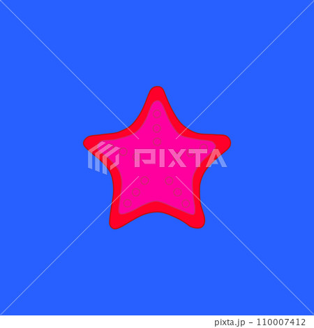 The seastar on the blue background 110007412