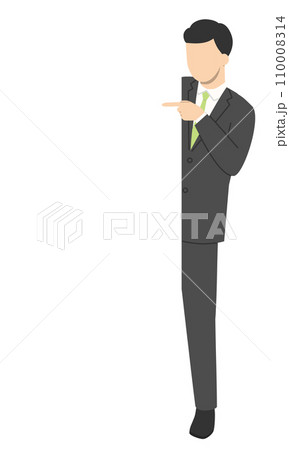 指差しして案内する会社員の男性 指差しして案内する会社員の男性 110008314