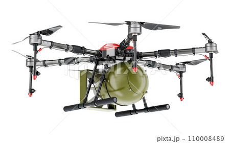 Military Drone with bomb, 3D rendering 110008489