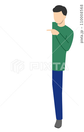 指差しして案内する男性 110008568