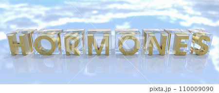 Hormones. The word hormones cubes with burnt...のイラスト素材 [110009090] - PIXTA