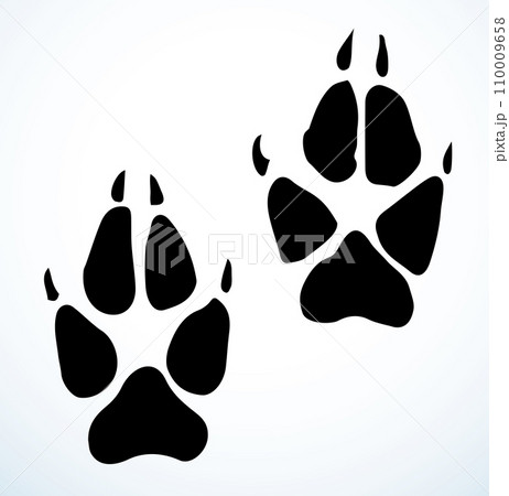 Dog foot print. Vector drawing 110009658