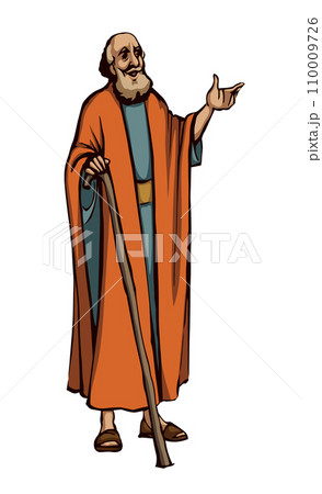 Ancient Jewish preacher. Vector drawing Ancient Jewish preacher. Vector drawing 110009726