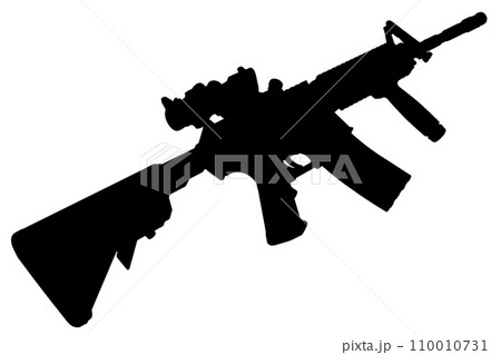 M4 Carbine with optic sight black silhouette M4 Carbine with optic sight black silhouette 110010731