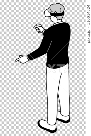 DXのイメージ、VRのゴーグルをつけた男性 110014324
