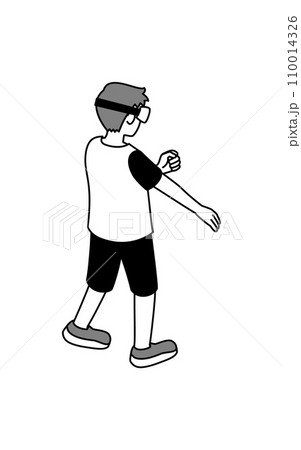 DXのイメージ、VRのゴーグルをつけて遊ぶ男の子 110014326