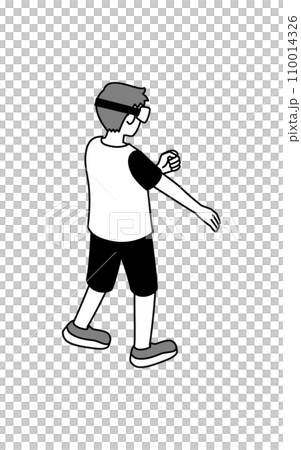 DXのイメージ、VRのゴーグルをつけて遊ぶ男の子 110014326