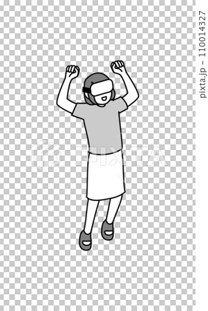 DXのイメージ、VRのゴーグルをつけた笑顔ではしゃぐ女の子 110014327