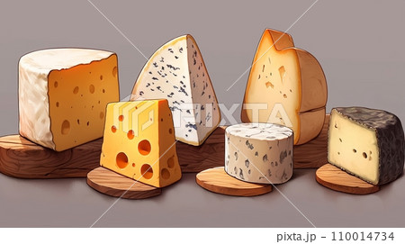 [AI生成画像]様々な種類のチーズ12 110014734