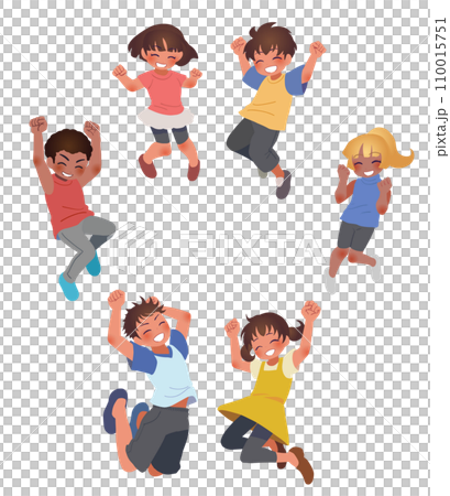 Illustration of jumping children Illustration of jumping children 110015751
