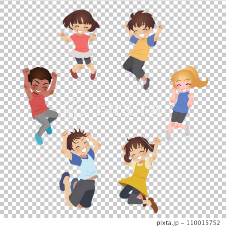 跳躍兒童的插圖 110015752