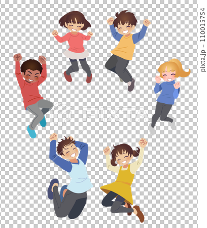 跳躍兒童的插圖 110015754