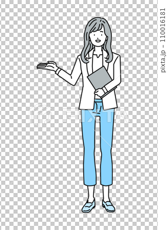 Female business person giving guidance Female business person giving guidance 110016181