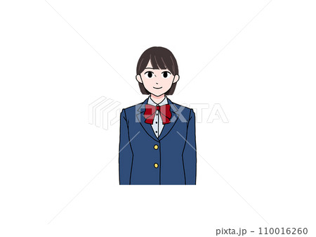 笑顔の女子学生のイラスト 110016260