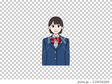 笑顔の女子学生のイラスト 110016260