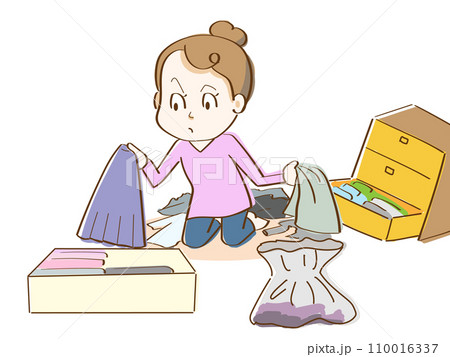 断捨離をする女性のイラスト素材 [110016337] - PIXTA