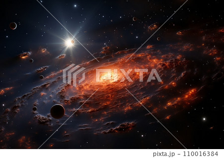 宇宙の輝きを内包する銀河の渦巻き AI画像 2 宇宙の輝きを内包する銀河の渦巻き AI画像 2 110016384