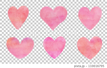 手繪心水彩插畫素材 110016795