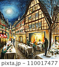 ドイツの町の旧市街の冬景色 110017477