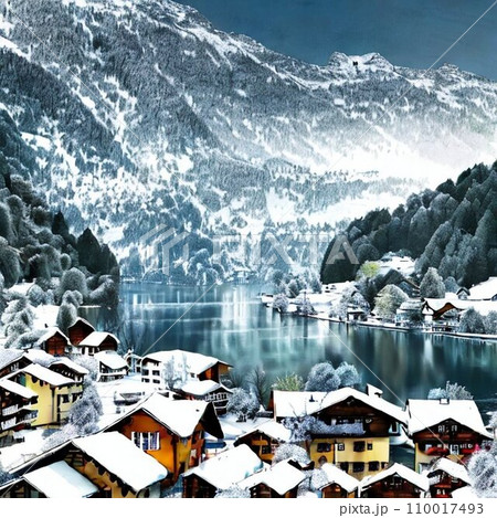 冬の風情のスイス 110017493