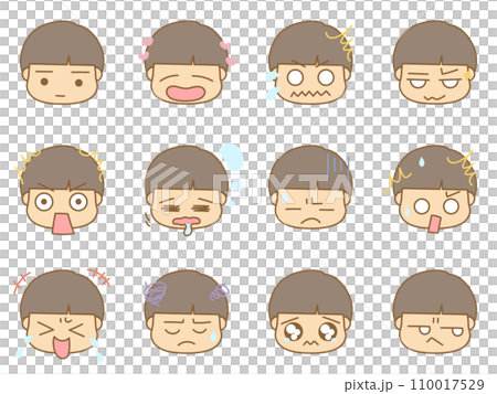 Emoticon icons with various expressions boy 1 Emoticon icons with various expressions boy 1 110017529