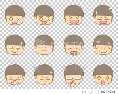 色々な表情の顔文字アイコン 男の子5 色々な表情の顔文字アイコン 男の子5 110017534