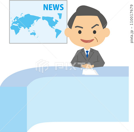 男性ニュースキャスターのイメージイラスト 110017679